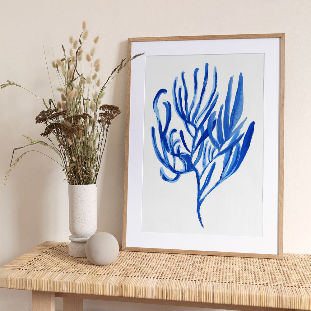 Blue Aquatic Plant Poster 4 - Art Print by cartissi