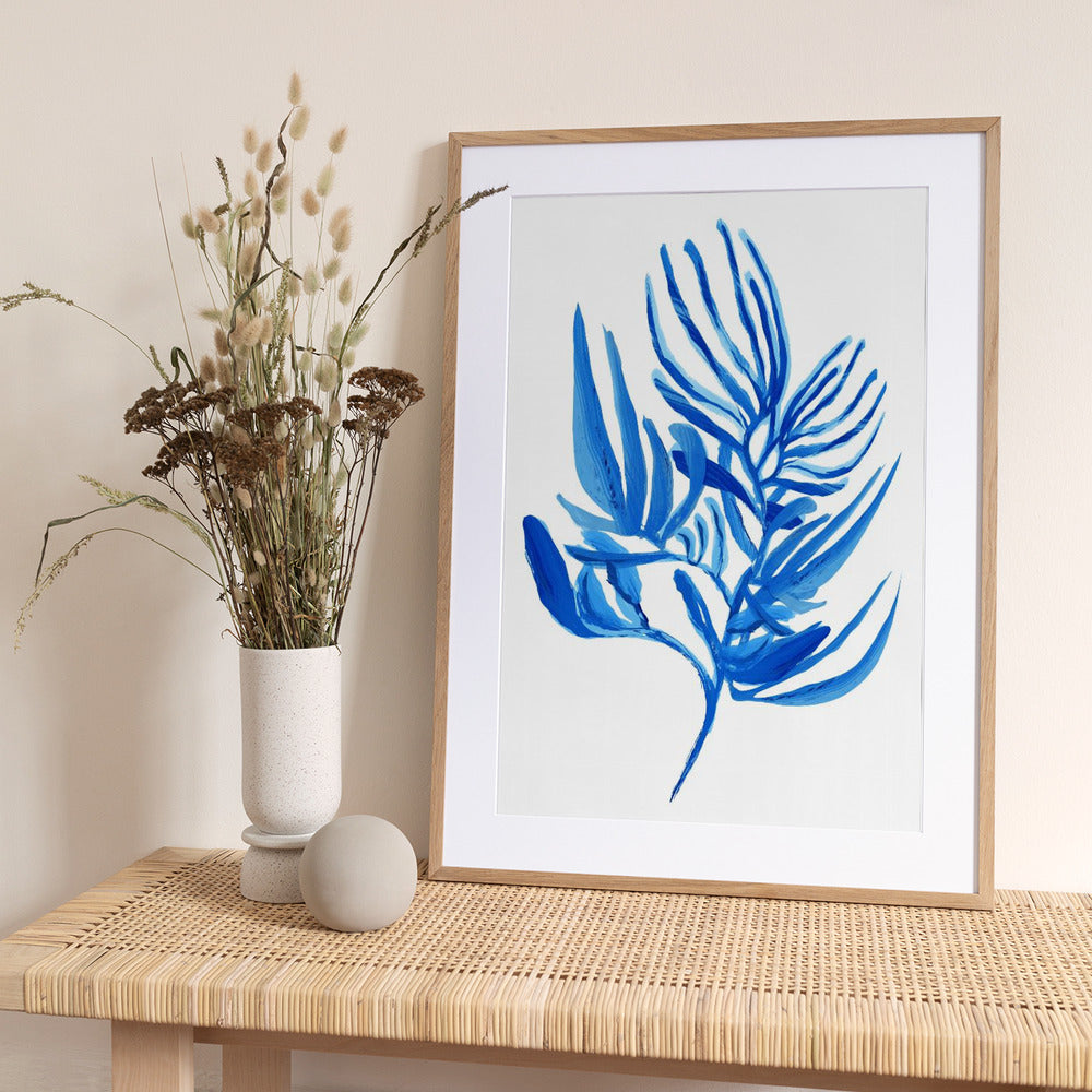 Blue Aquatic Plant Poster 6 - Art Print by cartissi