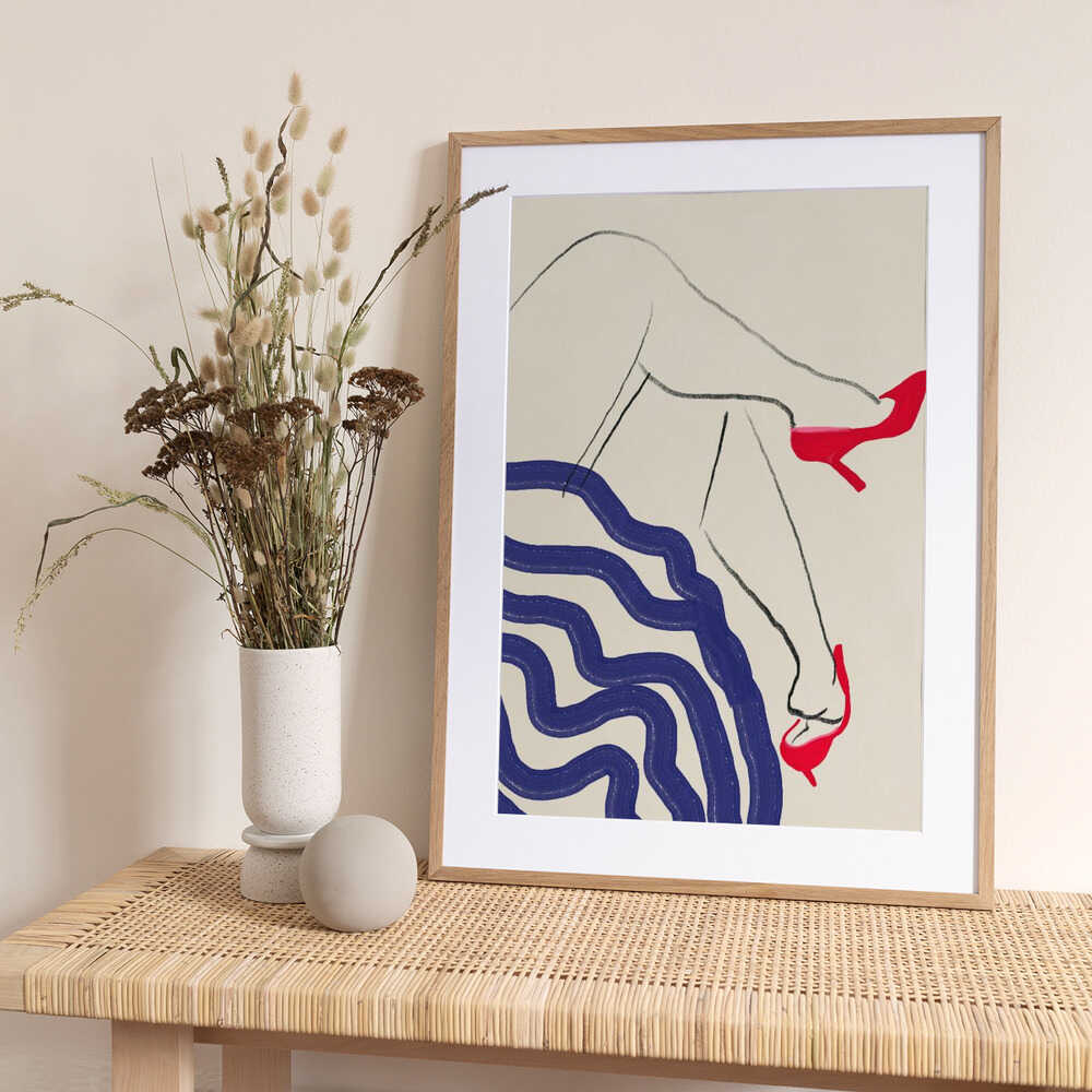 Crimson Heels Dance - Art Print by Little Dean