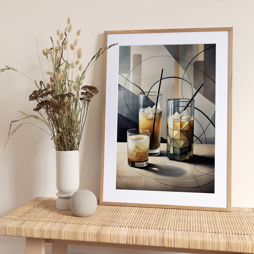 Cubist Cocktails - Art Print by Miguel Bruzual