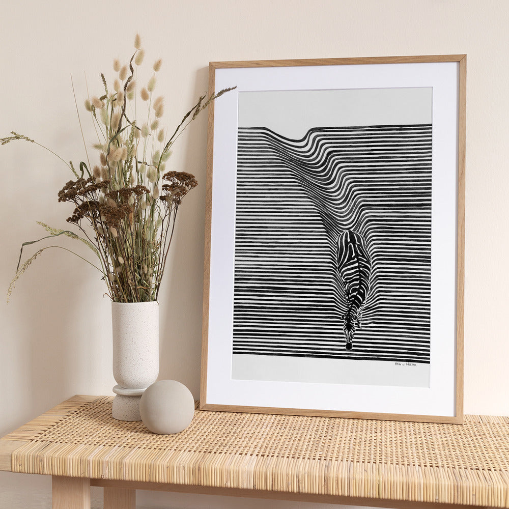 Zebra in het veld - Art Print by Erik Van Velzen
