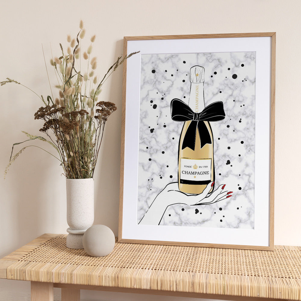 Holding Champagne - Art Print by Martina