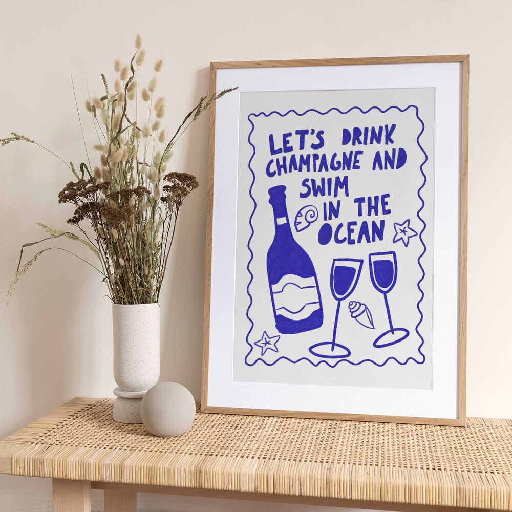 Champagne and Ocean - Art Print by Athene Fritsch