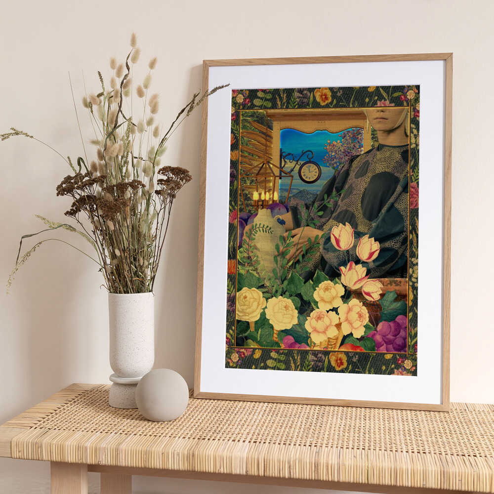 Surreal Floral Portail Collage - Art Print by CosmoZach