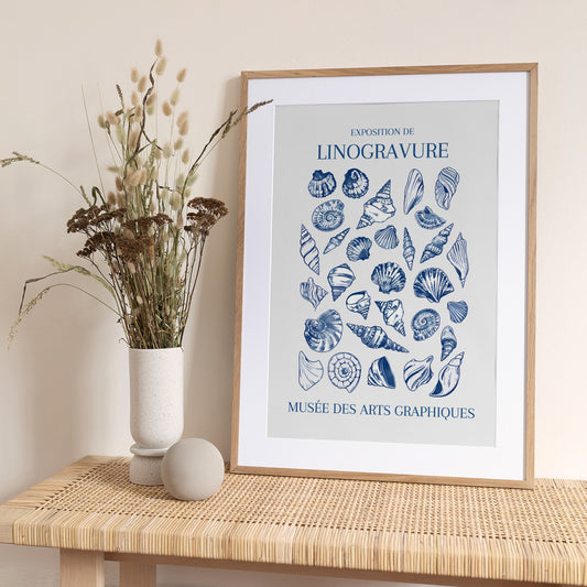Lino Seashell Art Market - Art Print by Jolly and Dash