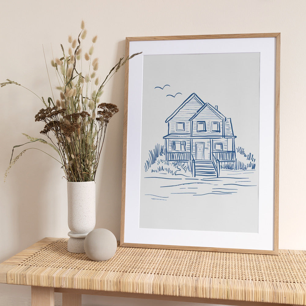 Nantucket Beachhouse - Art Print by Jolly and Dash