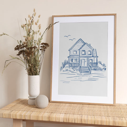 Nantucket Beachhouse - Art Print by Jolly and Dash