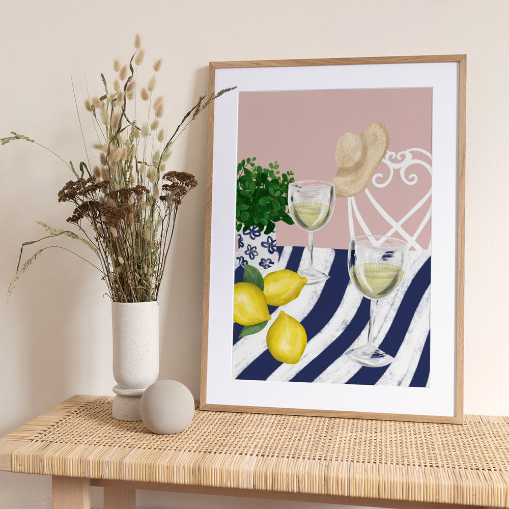 White wine for two - Art Print by EMELIEmaria