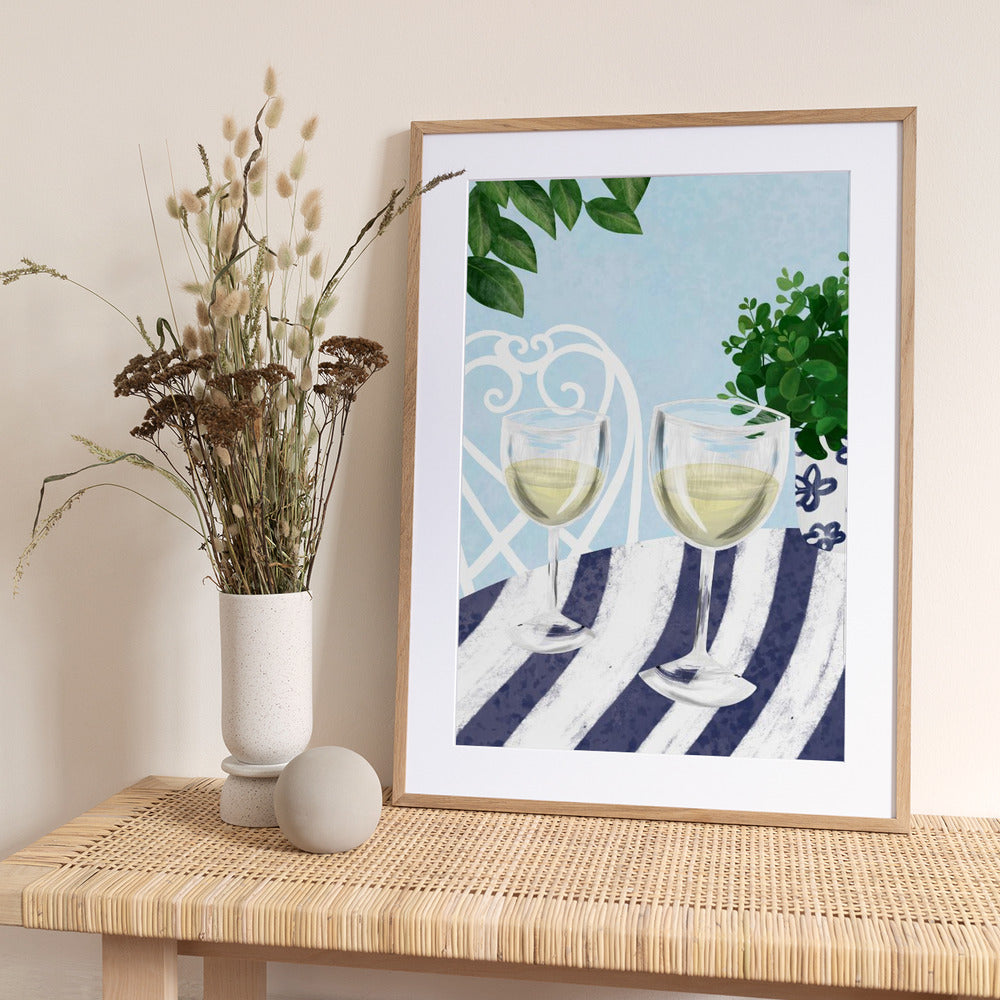 White wine under the tree - Art Print by EMELIEmaria