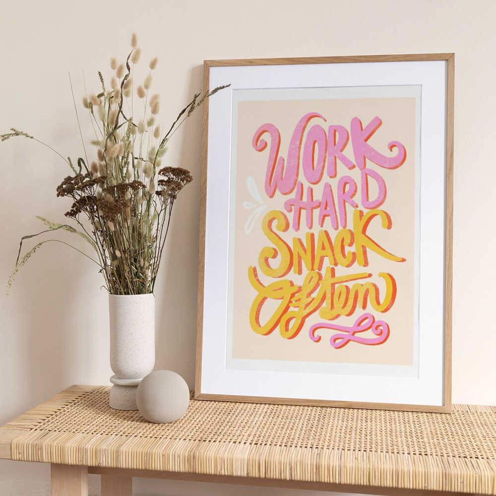 Work Hard Snack Often - Art Print by Baroo Bloom