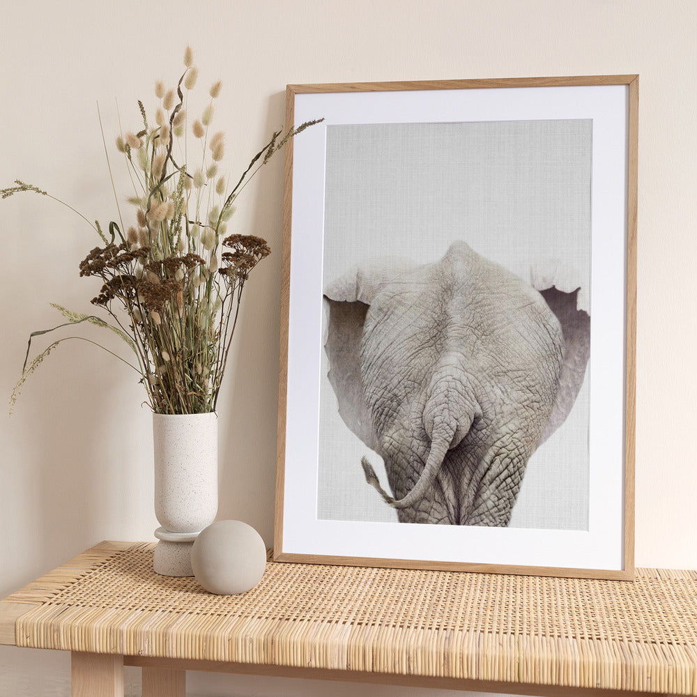 Peekaboo Elephant Tail - Art Print by Lola Peacock
