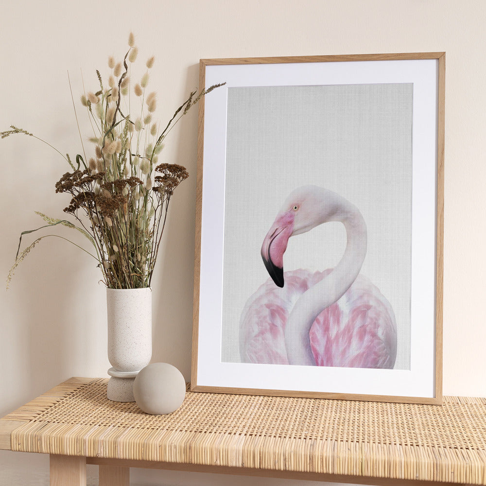 Peekaboo Flamingo - Art Print by Lola Peacock
