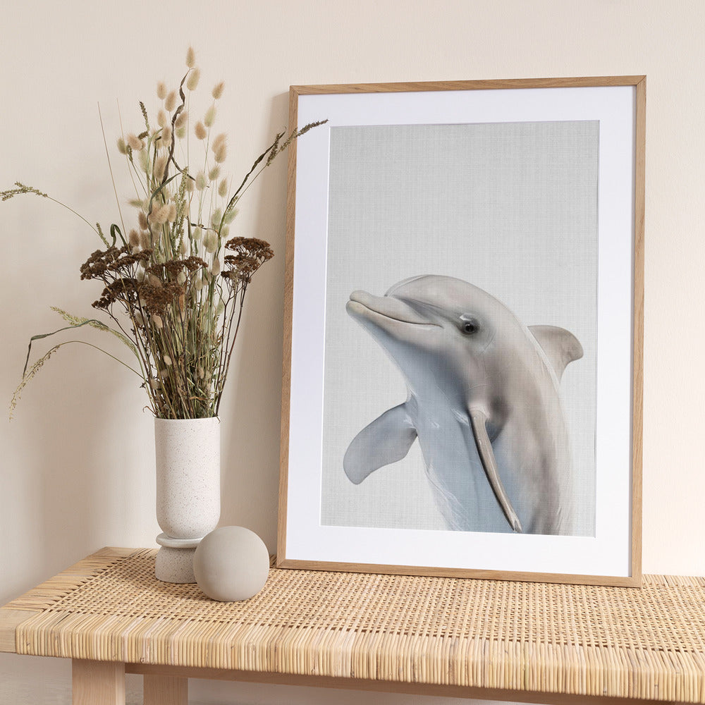 Peekaboo Dolphin - Art Print by Lola Peacock