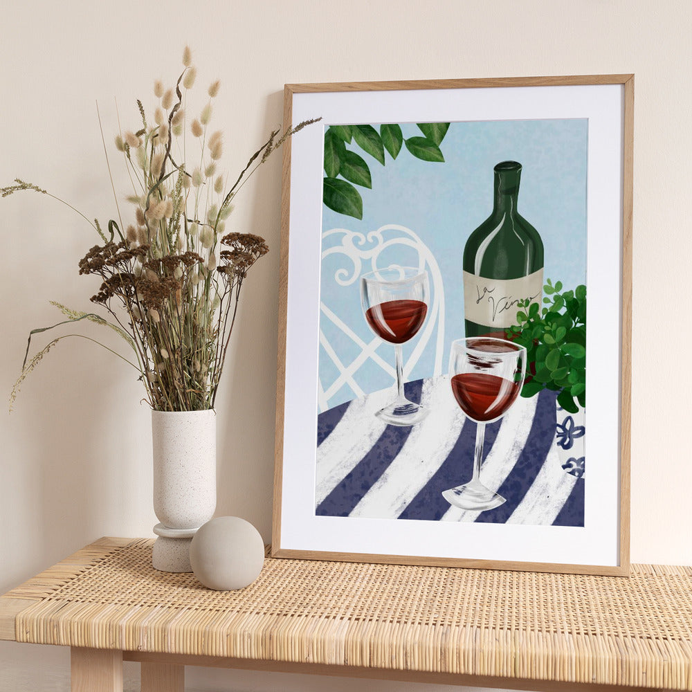 Red wine under the tree - Art Print by EMELIEmaria