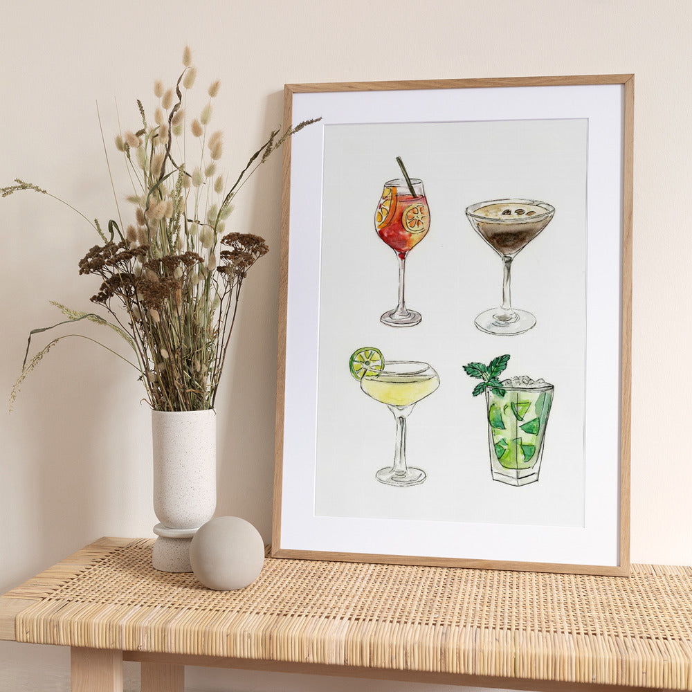 Cocktails - Art Print by Petra Lizde