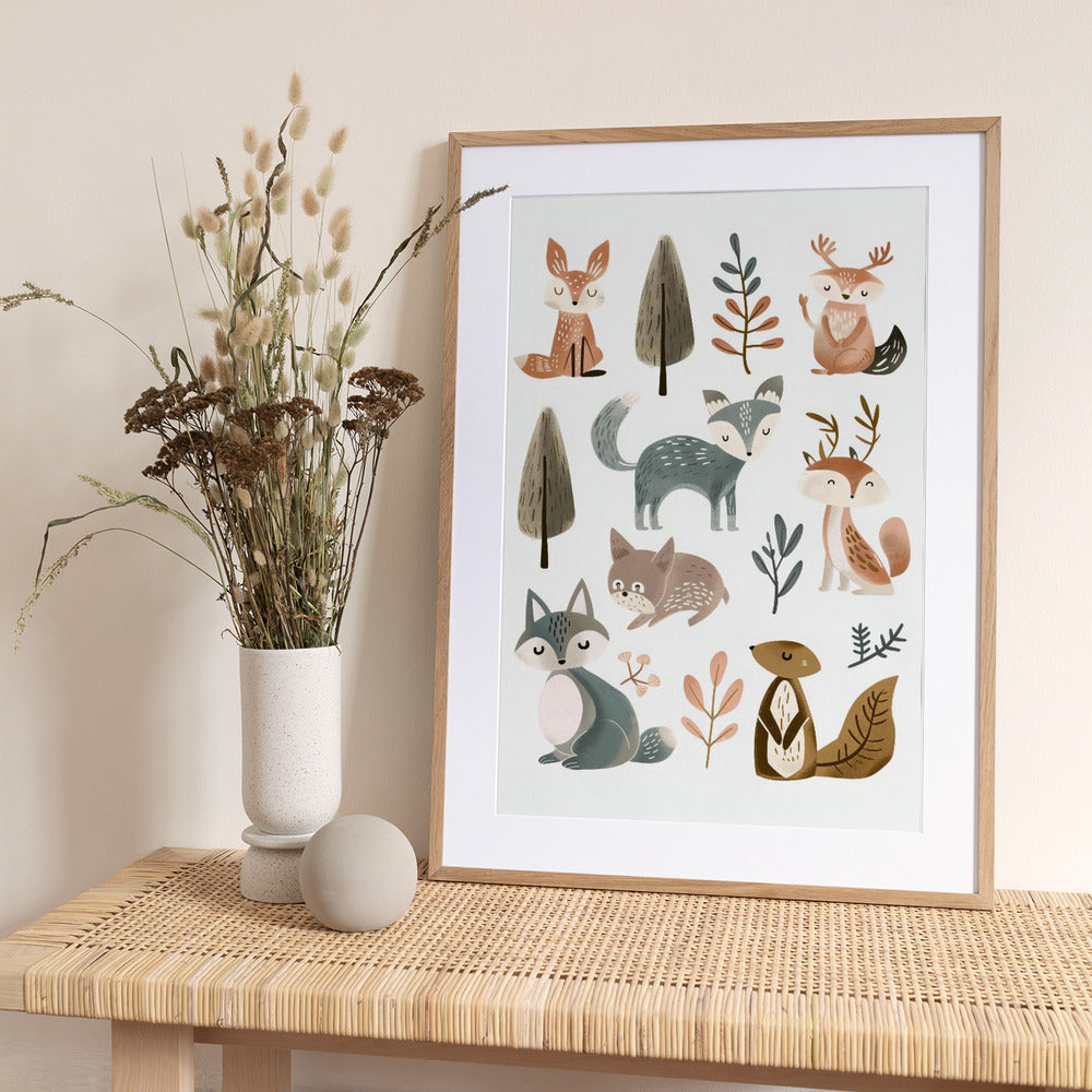 Cute Animals No 1 - Art Print by Andreas Magnusson