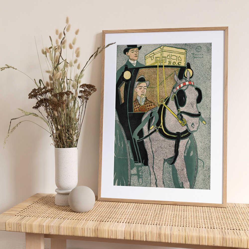 Man In Carriage (1896) - Art Print by Edward Penfield
