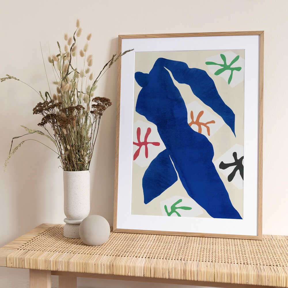 Abstract Blue Figure - Art Print by Little Dean