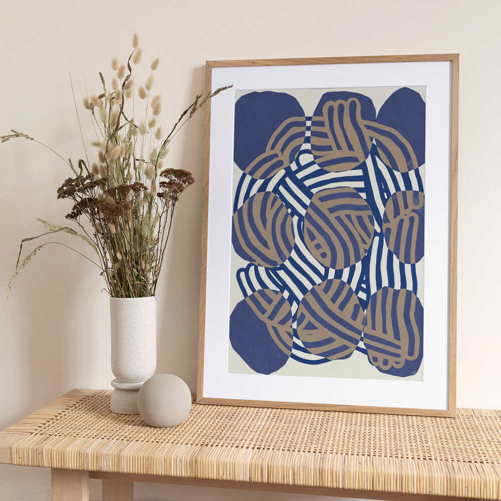 Line art abstract circles - Art Print by Little Dean