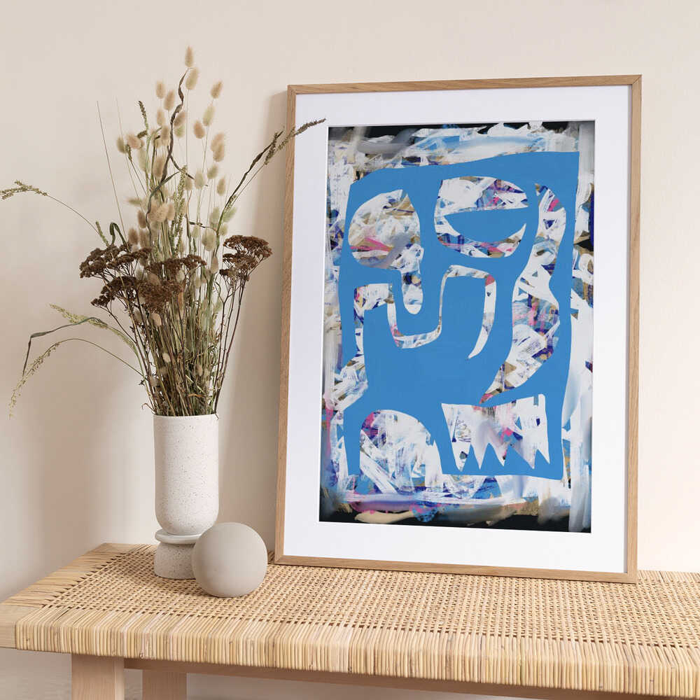 Chaos white large abstract 02 - Art Print by Little Dean
