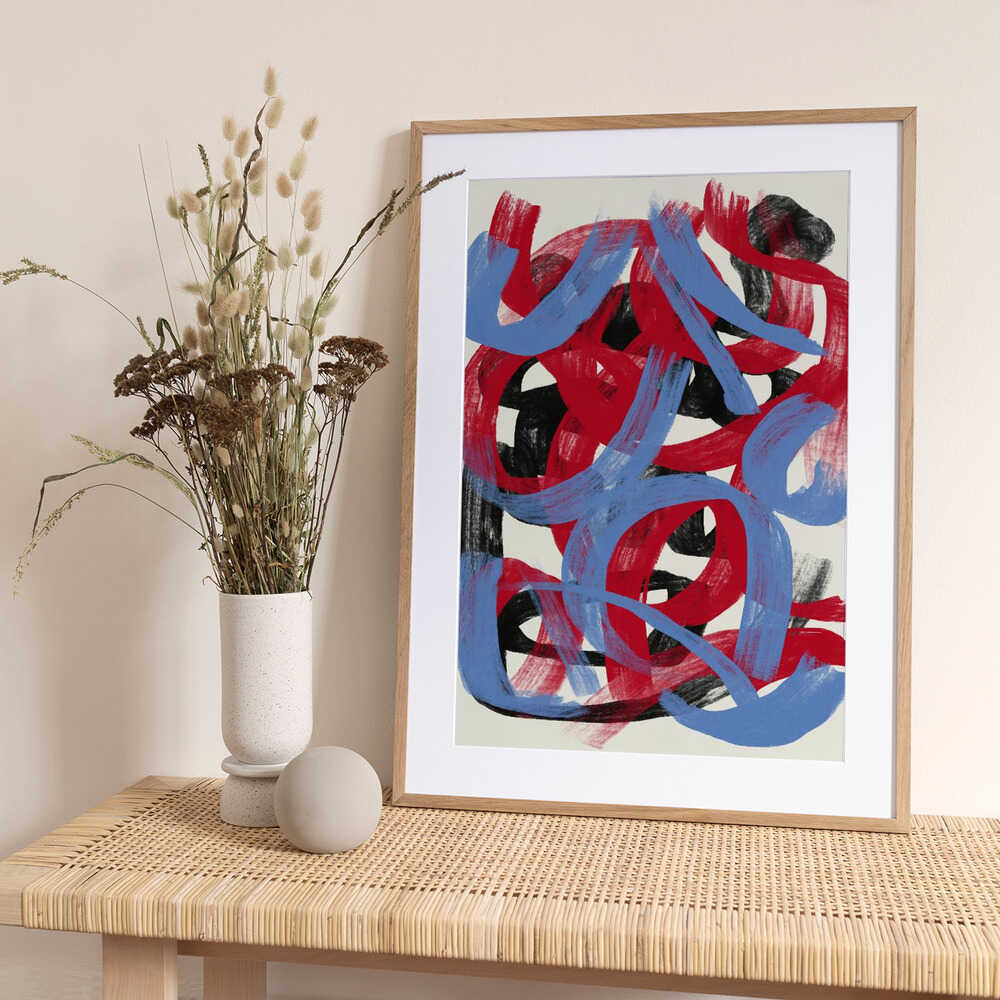 Colorful Strokes Abstract - Art Print by Little Dean