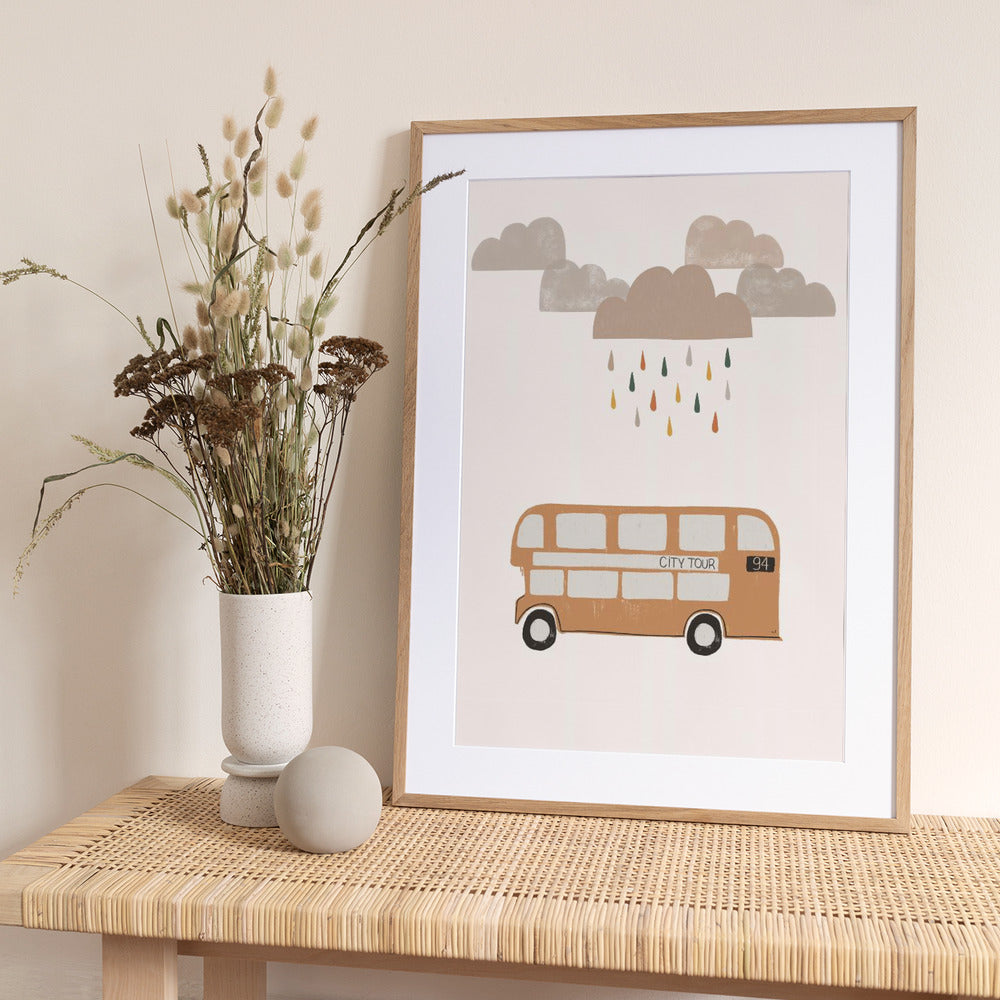 Orange Bus - Art Print by Menina Lisboa