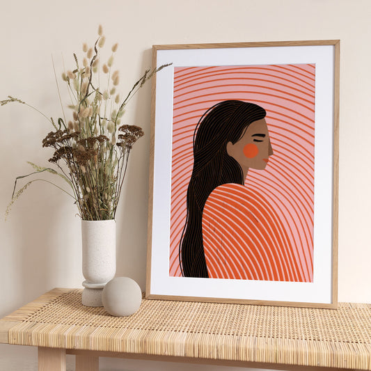 The Woman With the Lines - Art Print by Bea Müller