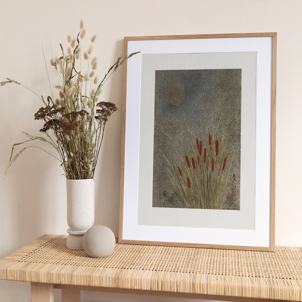 Japanese Grass Field At Night (1807–1891) - Art Print by Shibata Zeshin