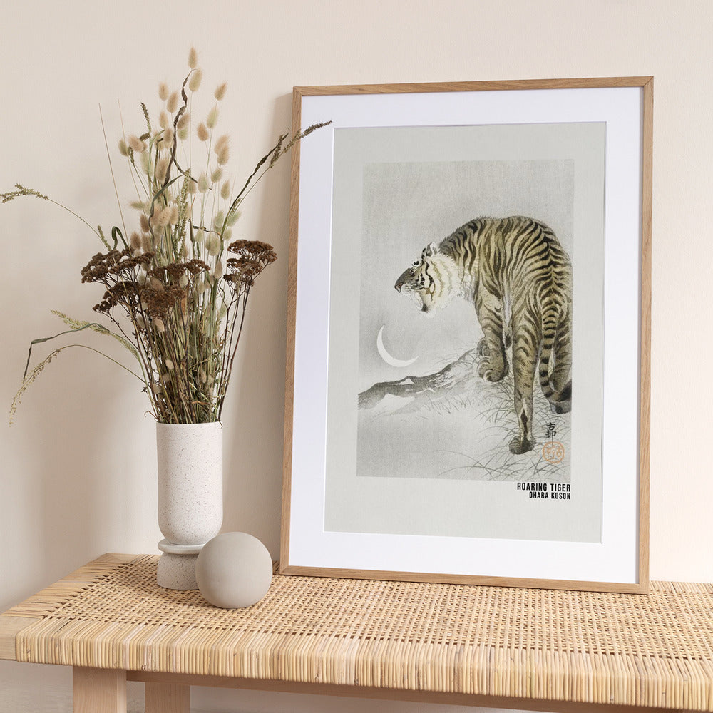 Roaring Tiger Art Poster - Art Print by Ohara Koson