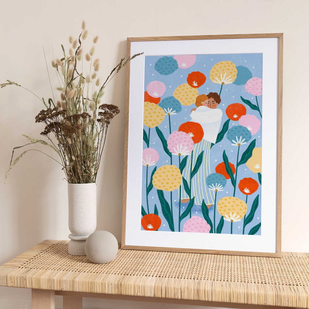 Loving Family Embrace - Art Print by Bea Müller