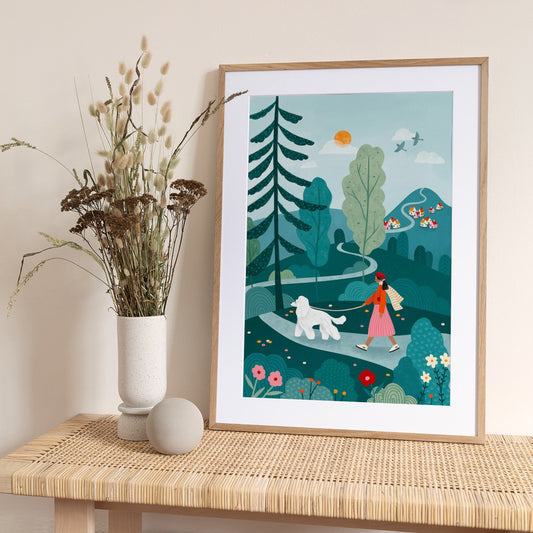 Poodle Walk - Art Print by Bea Müller