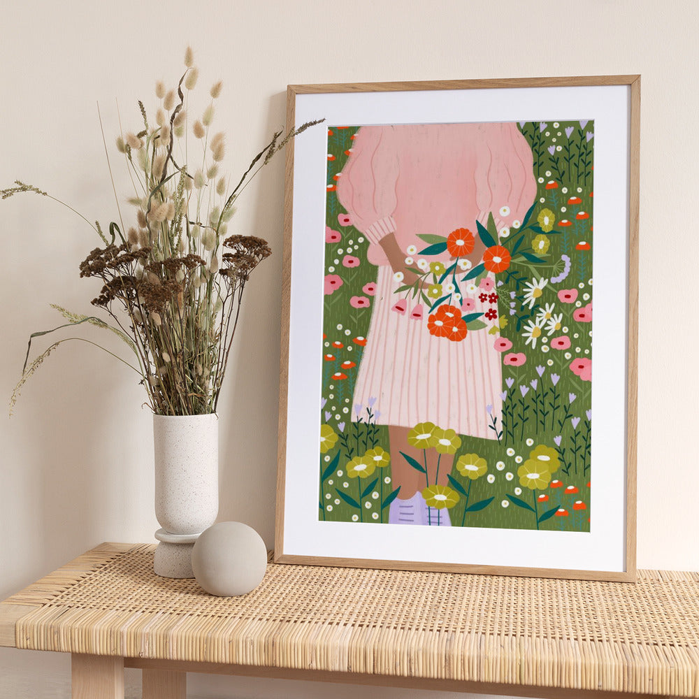 Blossoms in Hand - Art Print by Bea Müller