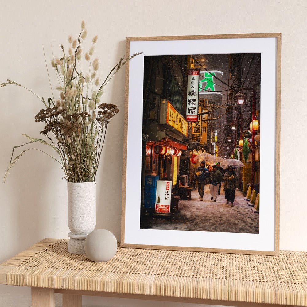 Street scene after snow - Art Print by LIANG CHEN