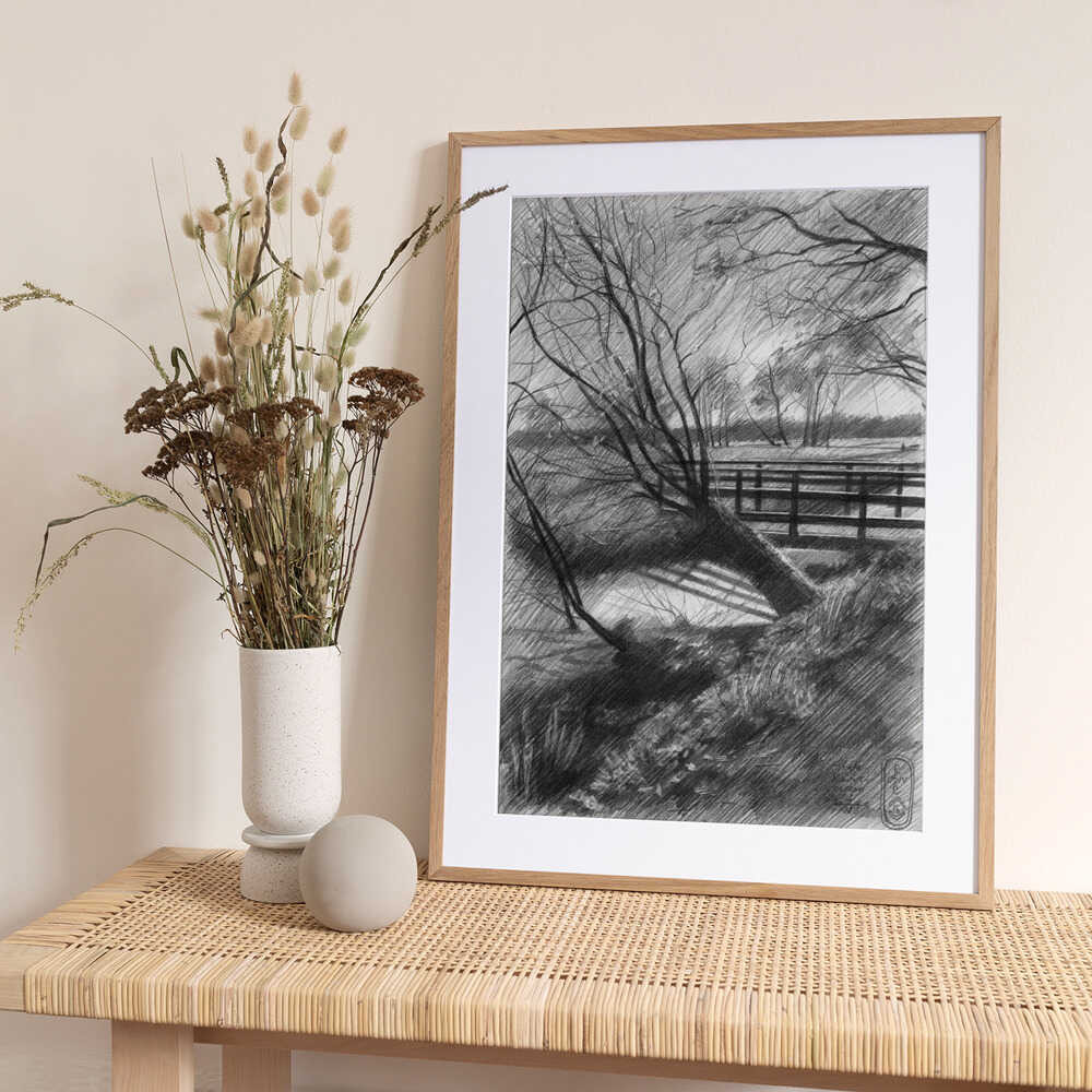 Rural Winter Landscape - Art Print by Corné Akkers