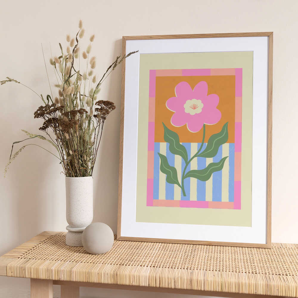 Pink Abstract Flower - Art Print by Melissa Donne