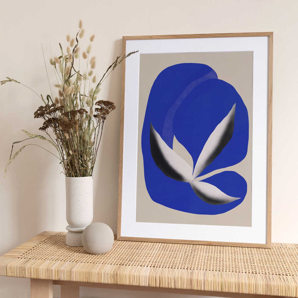 Liquid cobalt blue abstraction 02 - Art Print by Little Dean