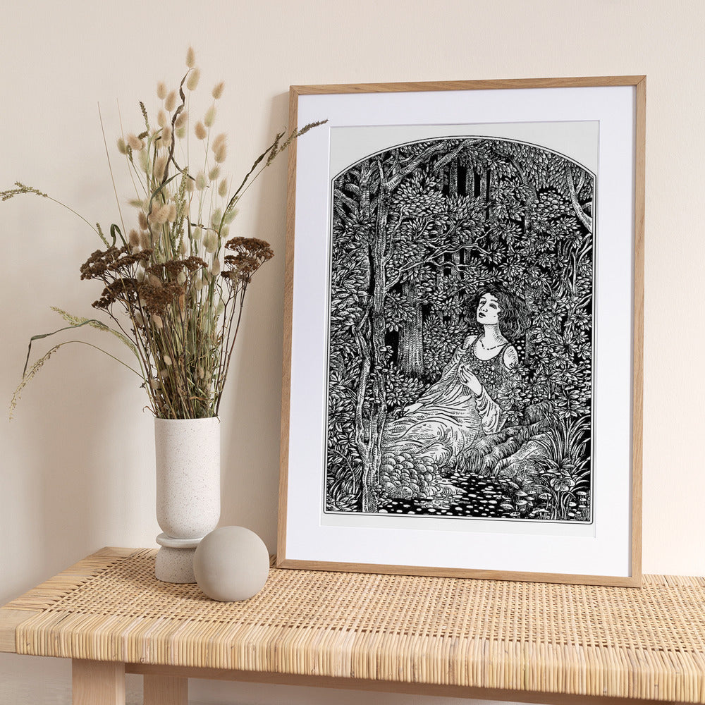 Woman in Forest - Art Print by Nicole Bustamante
