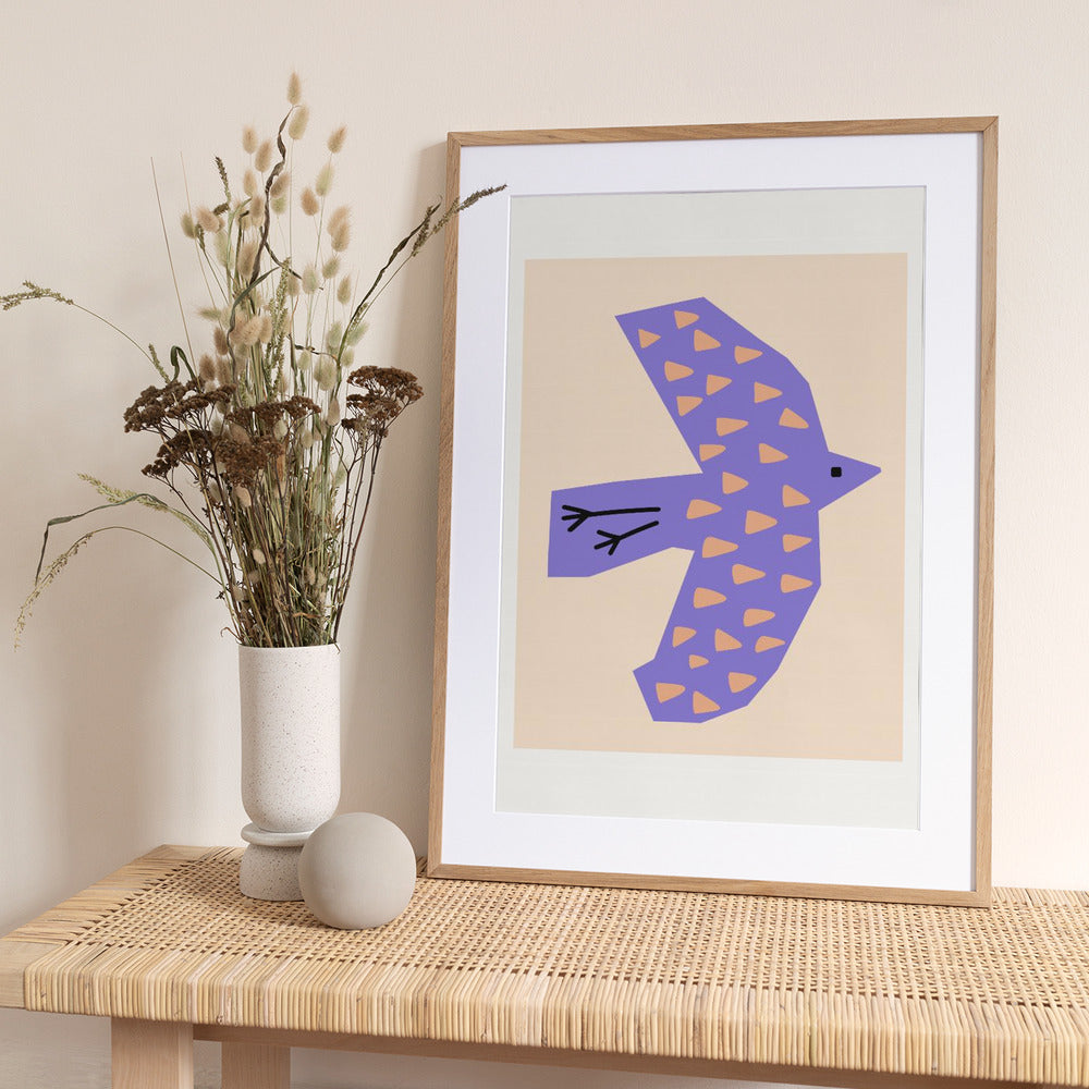 Bird Lilac - Art Print by Silvia Visscher