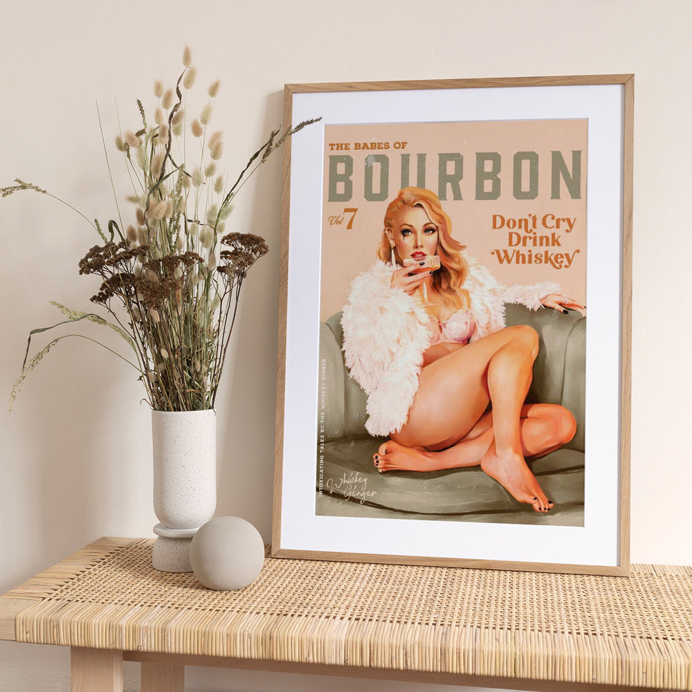 Babes of Bourbon Vol 7 Sexy Vintage Whiskey Pinup Girl - Art Print by The Whiskey Ginger