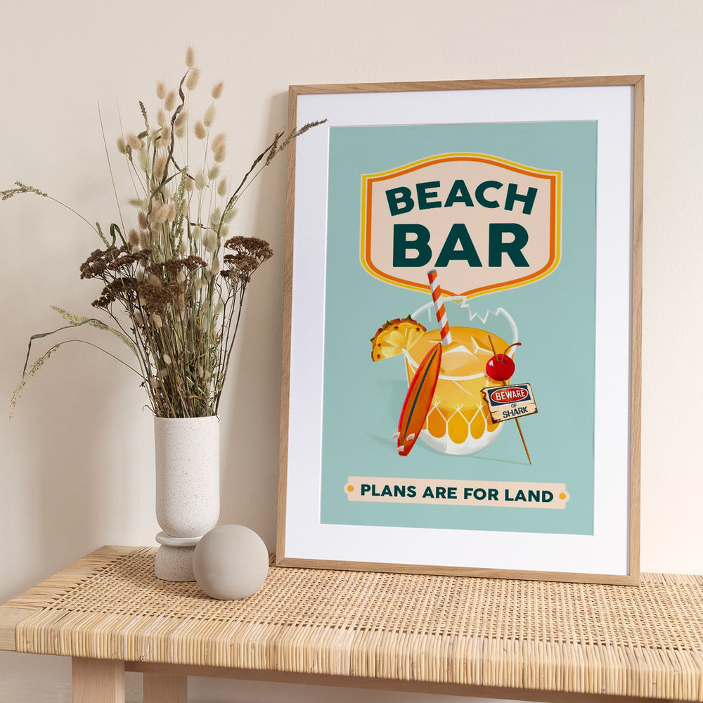 Beach Bar Summer Tropical Cocktail Bar Art - Art Print by The Whiskey Ginger