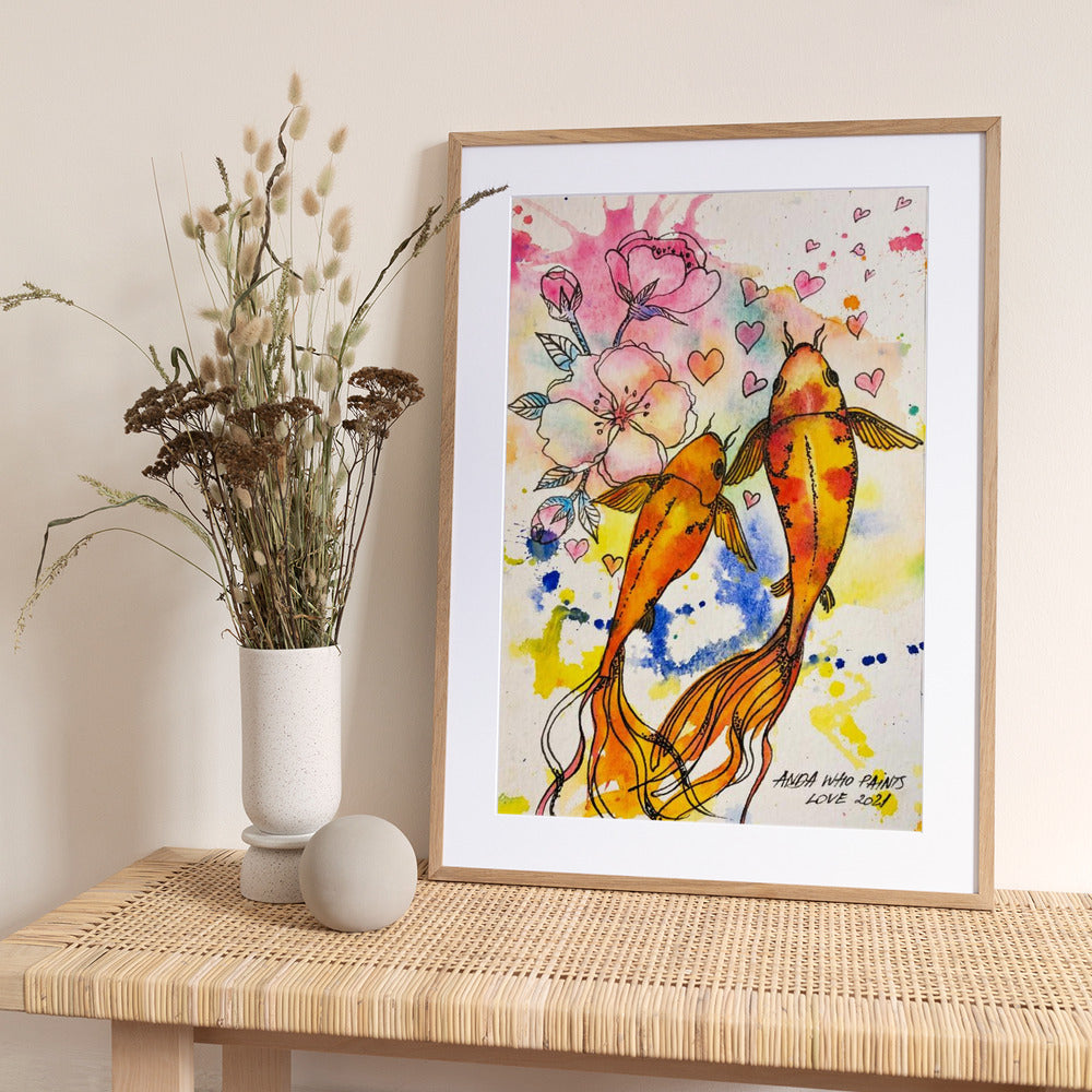 Koi LOVE - Art Print by Anda Bieza