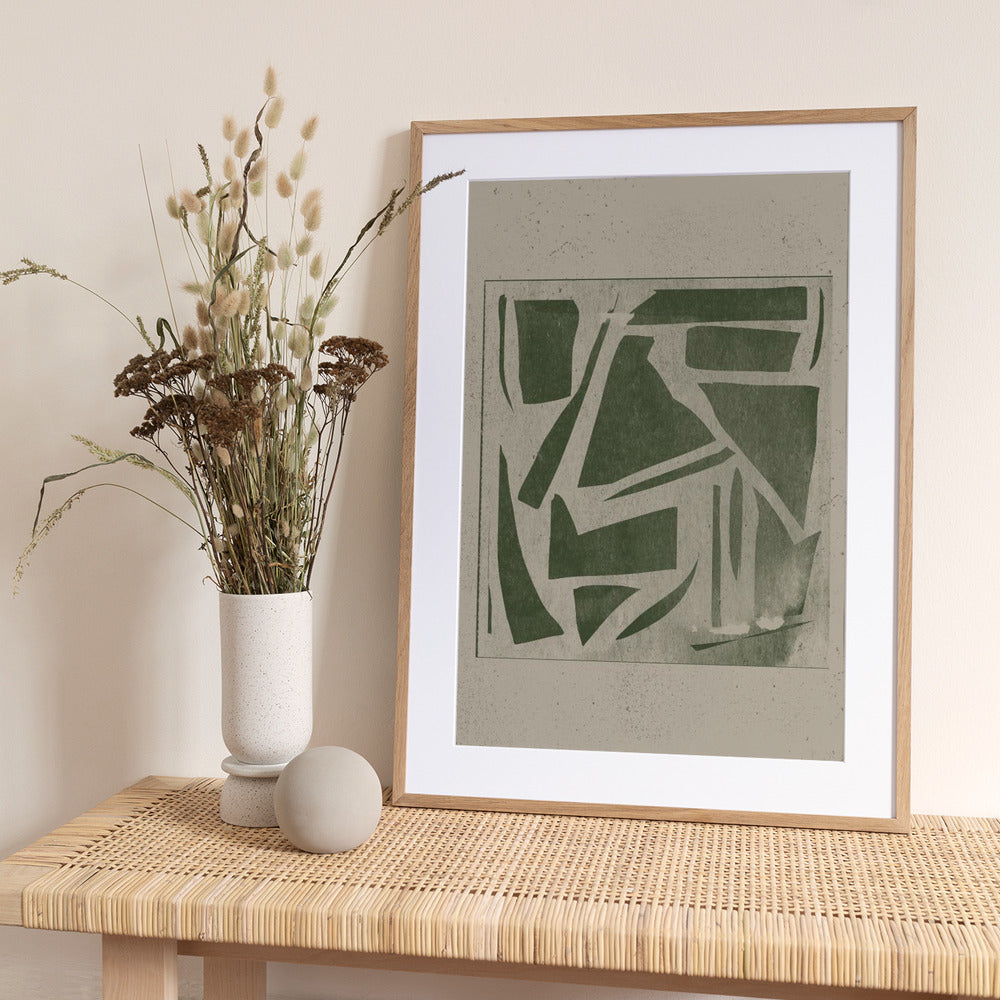 Green Geometric Maze - Art Print by THE MIUUS STUDIO