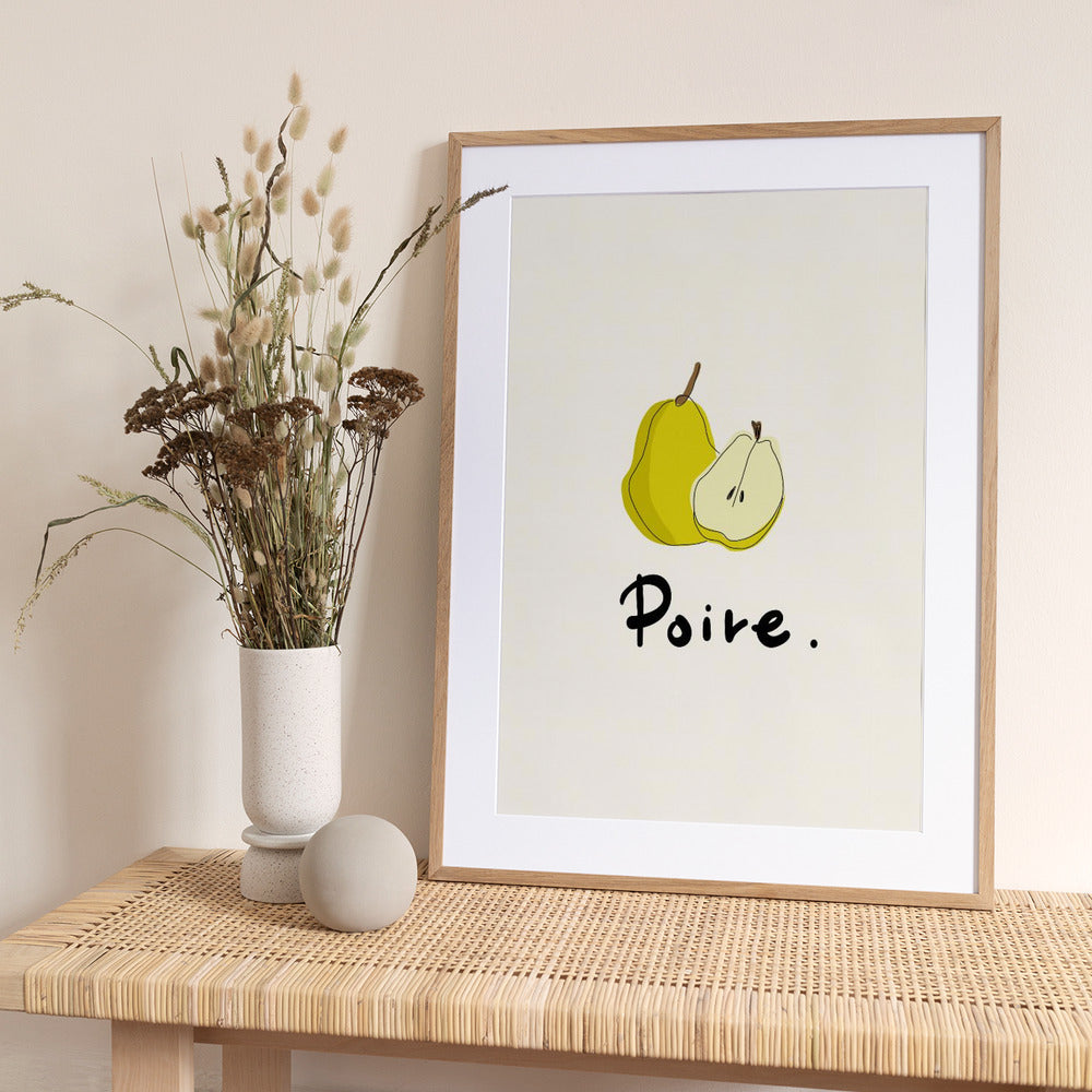 Modern French Fruits Collection &quot;Pear / Poire&quot; - Art Print by Rio Soléy