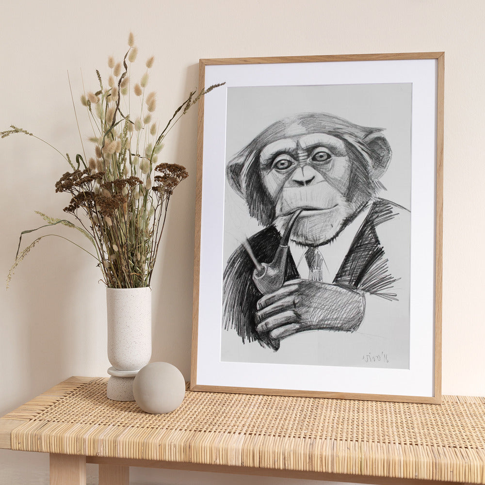Sophisticated Chimp - Art Print by Violeta Vollmer