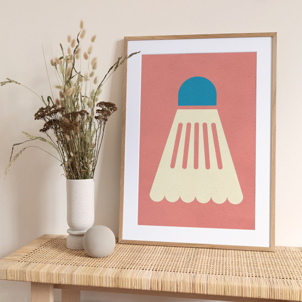 Badminton White Blue - Art Print by Rosi Feist