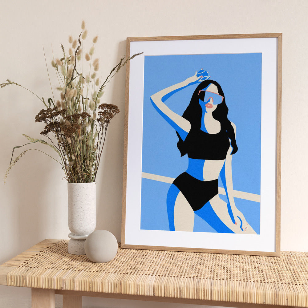 Blue Sport Girl - Art Print by Rosi Feist