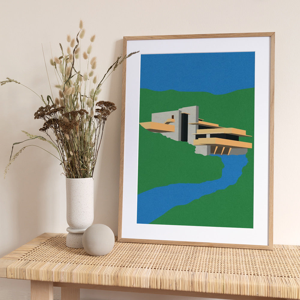 Frank Loyd Wright Falling Water - Art Print by Rosi Feist