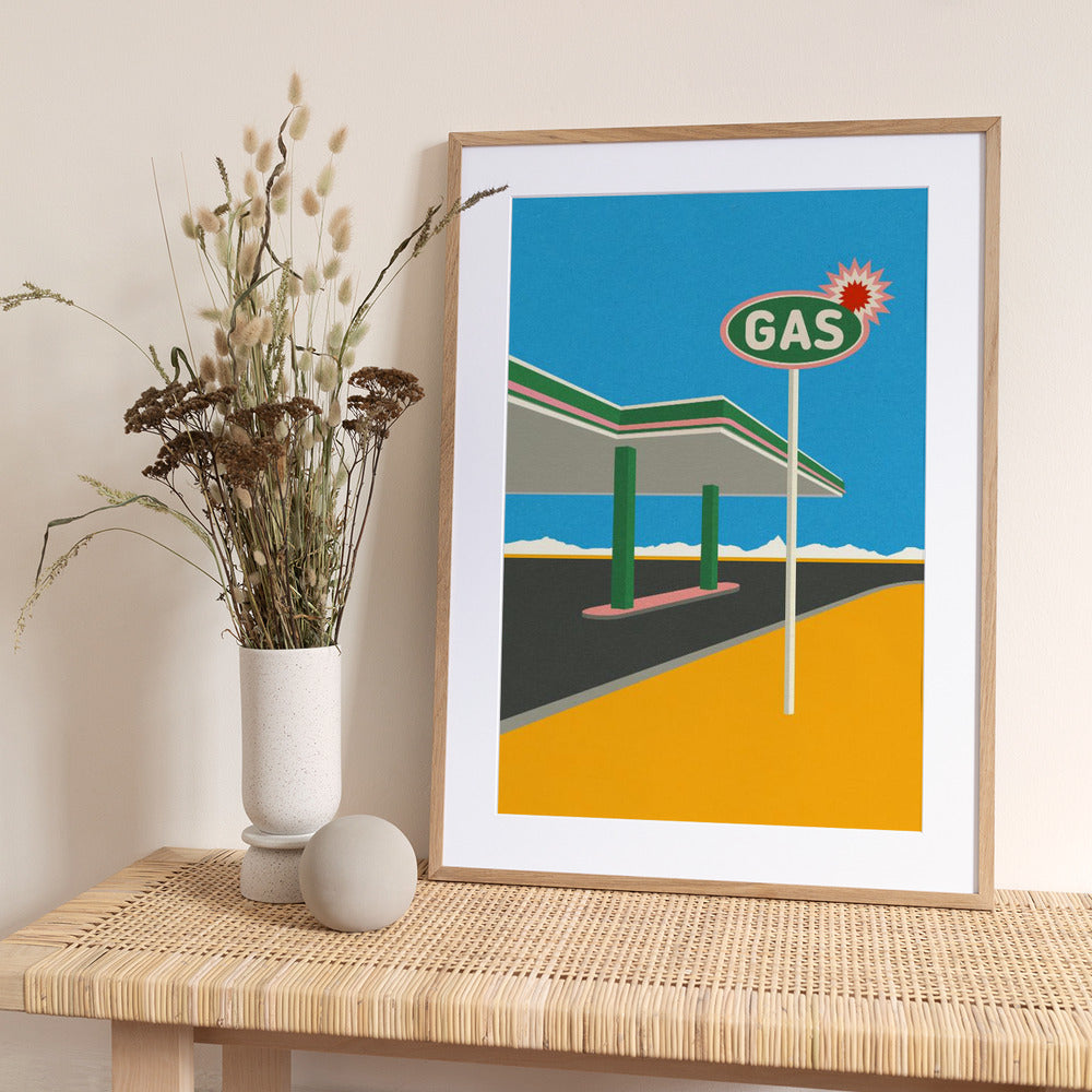 Spark Gas Station - Art Print by Rosi Feist