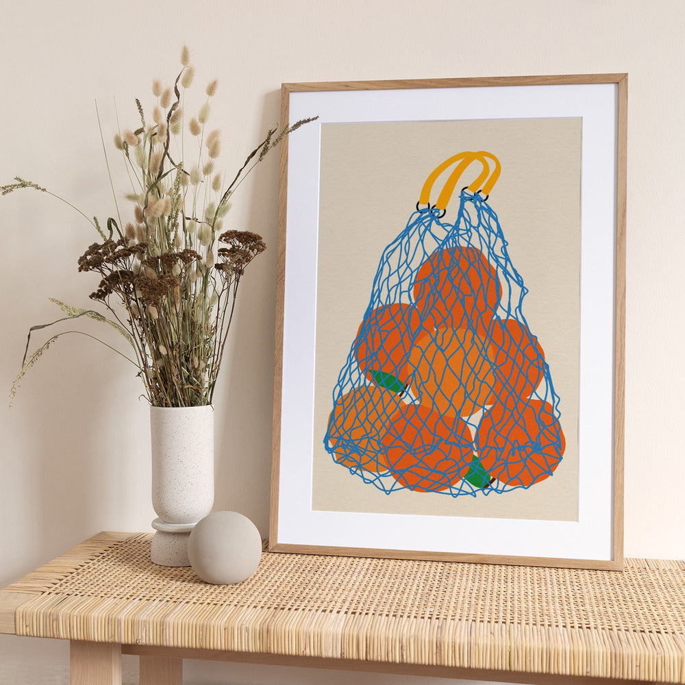 Oranges In a Net Bag Update 24 - Art Print by Rosi Feist