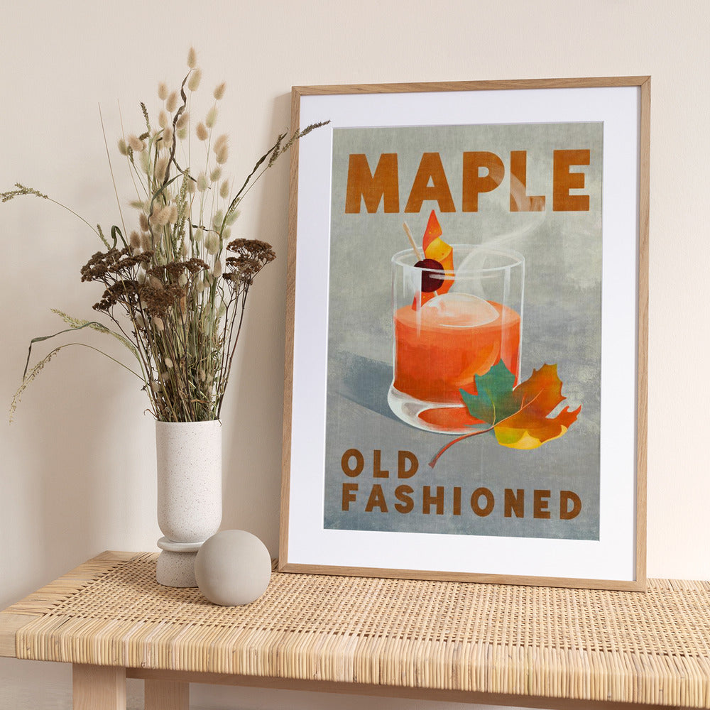 Maple Old Fashioned Cocktail - Art Print by The Whiskey Ginger
